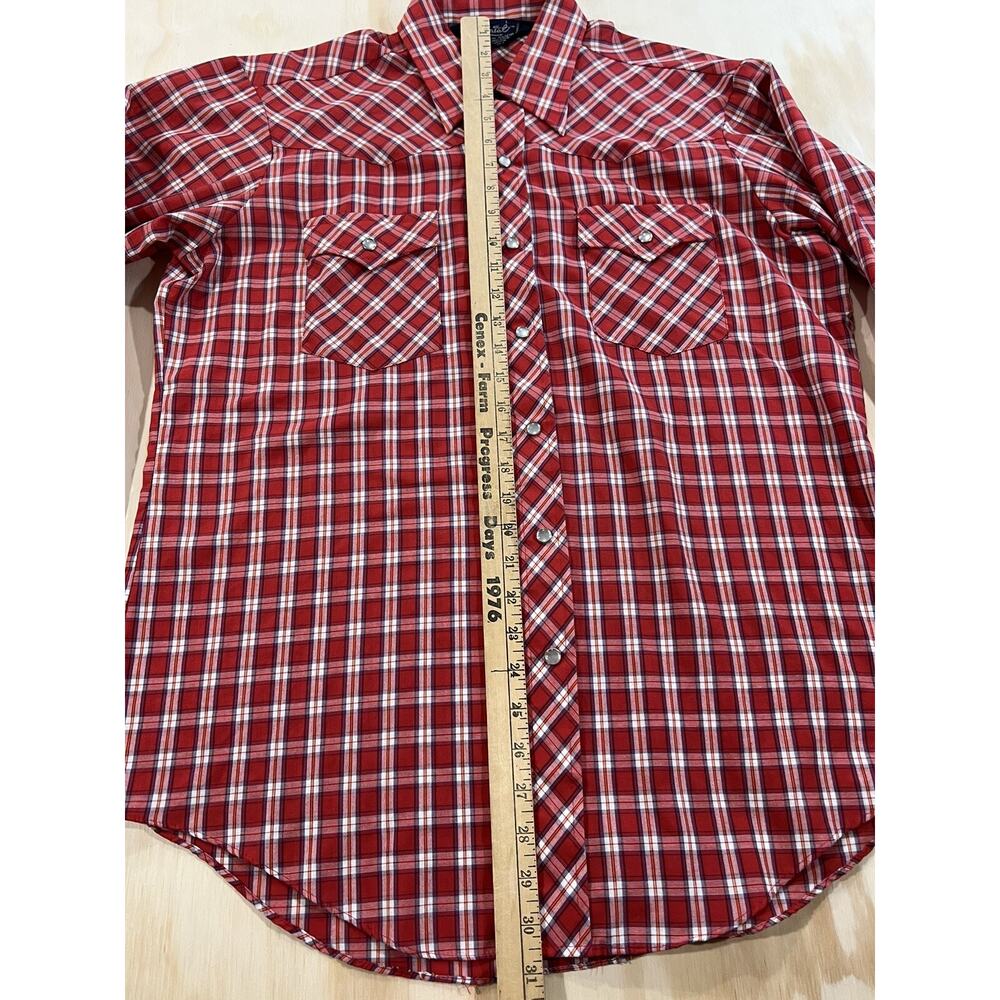 Lariat Western Pearl Snap Work Shirt Size Large Cowboy Rodeo Festival VTG - Picture 6 of 10